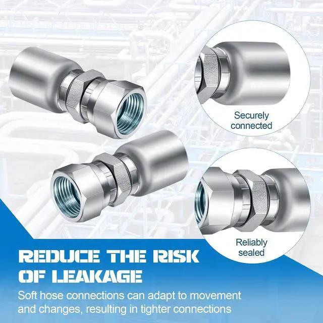 Alt view image 5 of 6 - 12 Pcs 3/8" Hose x 3/8" Jic 37° Hydraulic Hose Fittings Female Coupling End Swivel Crimp Hydraulic Fittings