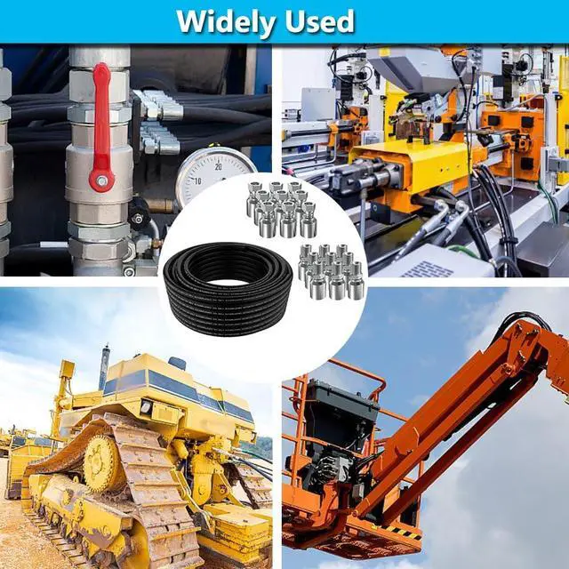 Alt view image 5 of 6 - 24PCS 1/4" NPTF Male & 1/4" JIC 37° Female Hydraulic Hose Fittings, Hydraulic Hose Crimp Fitting Ends for Air Hose Repair Kit