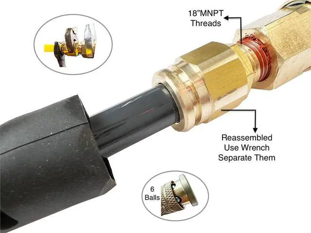 Alt view image 6 of 7 - (PU) Polyurethane Recoil Air Hose 3/8ID(8.2x 12mm) x 50ft, Flexible, Professional 145PSI With Reassembled Brass Quick Coupler and Plug, Grey(50')