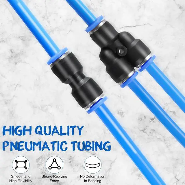 Alt view image 3 of 7 - 8mm OD 5mm ID Polyurethane PU Air Hose Pipe Tube Kit, 100ft/32M High Flexibility Pneumatic Tubing Air Line Tubing, Blue