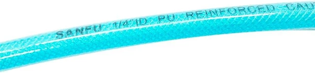 Alt view image 3 of 6 - Polyurethane (PU) Reinforced Air Hose 1/4ID (6.3 x 9.8mm) x 100ft, with 1/4 Swivel MNPT Solid Brass Quick Coupler & Plug, Transparent Blue (100)