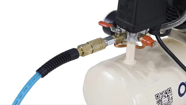 Alt view image 5 of 6 - Polyurethane (PU) Reinforced Air Hose 1/4ID (6.3 x 9.8mm) x 100ft, with 1/4 Swivel MNPT Solid Brass Quick Coupler & Plug, Transparent Blue (100)
