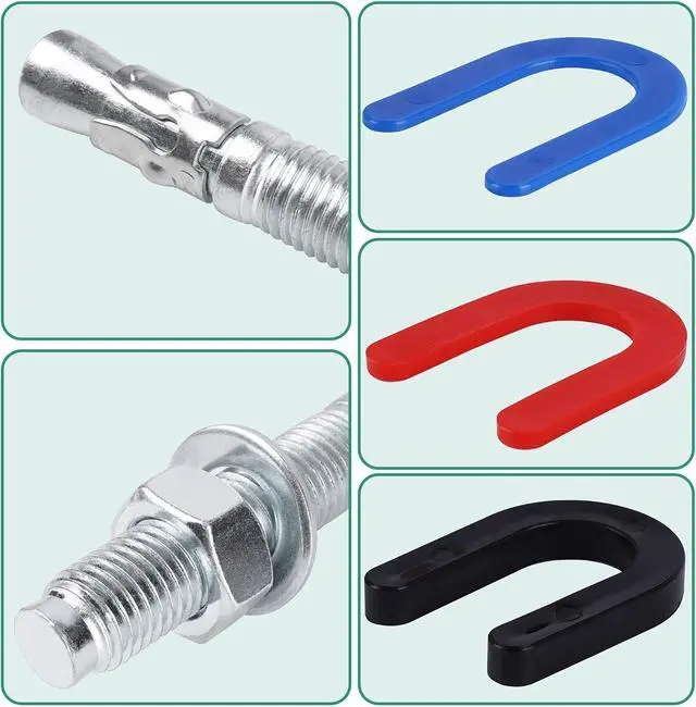 Alt view image 7 of 7 - Car Lift Installation Kit with 16 x 3/4" x 5.5" Wedge Anchor Bolts and 30 Leveling Shims (1/4", 1/8", 1/16"), For 2 Post 4 Post Car Lift Precise Leveling Installation,46 Pcs