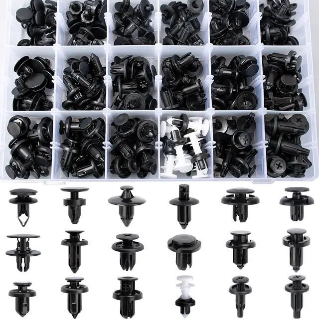Main image of 180pcs for Honda & Acura Push-Type Retainer Clip Assortment Bumper Cover Fender Liner Cowl Panel Splash Shield Clips