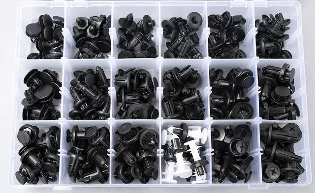 Alt view image 5 of 5 - 180pcs for Honda & Acura Push-Type Retainer Clip Assortment Bumper Cover Fender Liner Cowl Panel Splash Shield Clips
