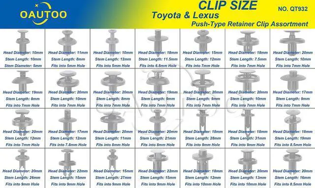 Alt view image 2 of 5 - 280pcs for Toyota & Lexus Bumper Fender Liner Engine Under Cover Radiator Support Splash Shield Cowl & Rocker Panel Molding Clips Body Interior and Exterior Push-Type Retainer Assortment