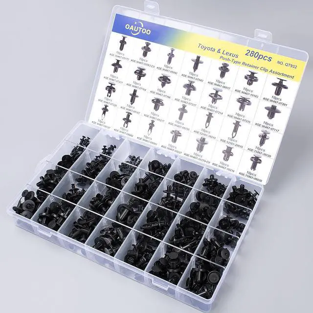 Alt view image 5 of 5 - 280pcs for Toyota & Lexus Bumper Fender Liner Engine Under Cover Radiator Support Splash Shield Cowl & Rocker Panel Molding Clips Body Interior and Exterior Push-Type Retainer Assortment
