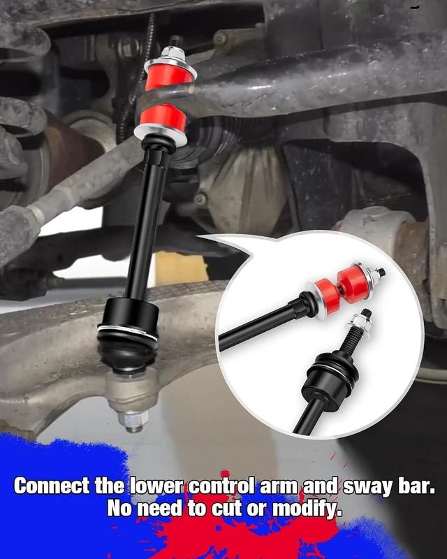 Alt view image 6 of 7 - KSP Sway Bar End Link Kit for 2006-2018 Ram 1500 & Ram Classic 2019-2024, OE Style Front Stabilizer Link with Updated PU Bushing, 1 Pair, Replaces K80894, 5170290AB/AC/AD