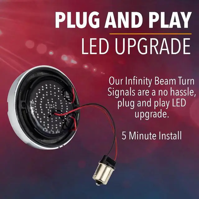 Alt view image 3 of 4 - 3 1/4 Infinity Beam Rear LED Turn Signals for Harley Davidson Motorcycles