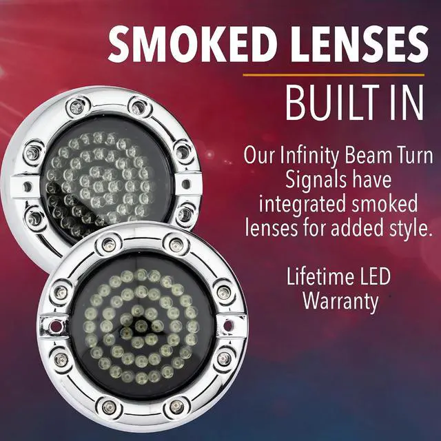 Alt view image 4 of 4 - 3 1/4 Infinity Beam Rear LED Turn Signals for Harley Davidson Motorcycles