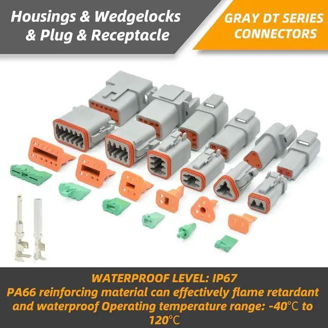 Alt view image 6 of 7 - 216 PCS DT Connector Kit with Ratcheting Wire Crimper for Deutsch Connector, 2 3 4 6 8 12 Pin Connectors Automotive Electrical Connectors With Size 16 Stamped Contacts & Accessories