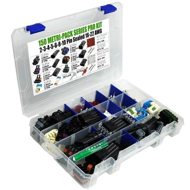 Alt view image 2 of 7 - 505pcs (2,3,4,5,6,8,10 PIN) Metri-Pack 150 Series 14 Amp Conductor Connector, Terminal, Sealed Weatherproof Automotive Electrical Connectors Kit 16-18-20-22 GA w/Remove Tool