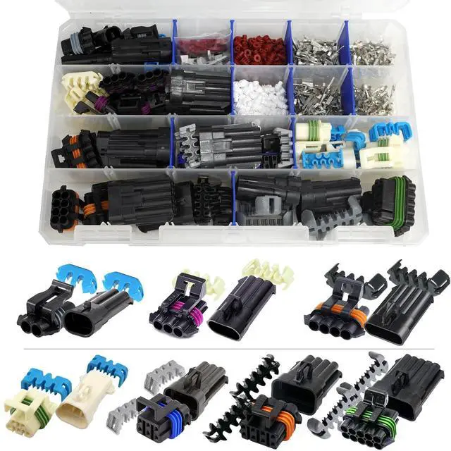 Alt view image 4 of 7 - 505pcs (2,3,4,5,6,8,10 PIN) Metri-Pack 150 Series 14 Amp Conductor Connector, Terminal, Sealed Weatherproof Automotive Electrical Connectors Kit 16-18-20-22 GA w/Remove Tool