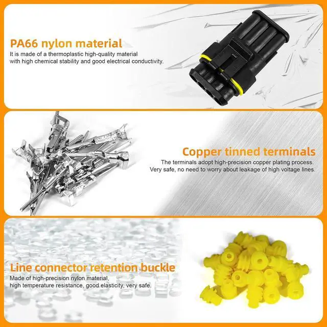 Alt view image 6 of 6 - 709PCS Water Proof Wire Connectors 43 Kits-1/2/3/4/5/6 Pin Automotive Electrical Connectors-With Ratcheting Wire Crimper-Waterproof Connectors for wiring