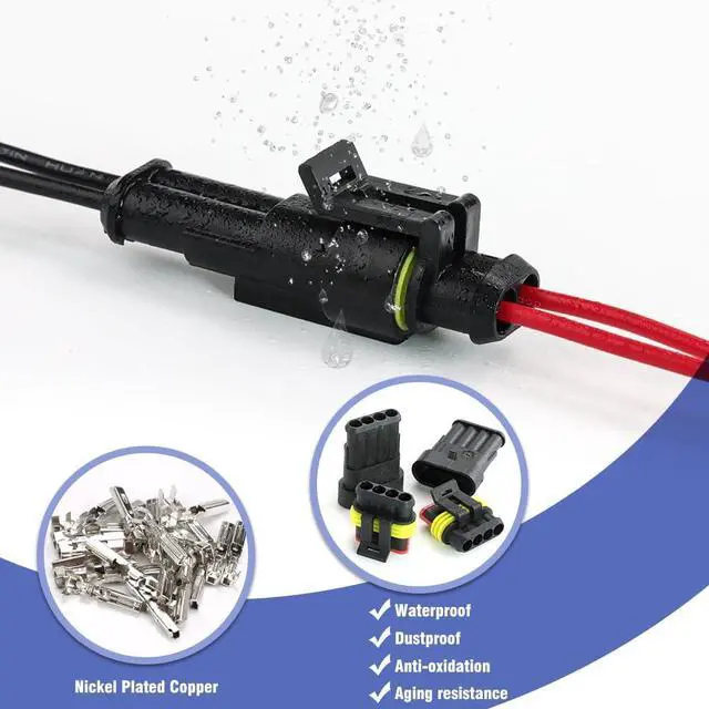 Alt view image 5 of 6 - 43 Sets 711Pcs Waterproof Wire Connectors with Tool - Automotive Male/Female 1/2/3/4/5/6 Pin - for Cars, Motorcycles & Boats - 22-16AWG Crimping.