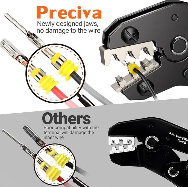 Alt view image 3 of 7 - 880Pcs 41 Sets Waterproof Automotive Electrical Connectors Electrical Wire Connectors Plug Kit 1/2/3/4/5/6 Pin Waterproof Connectors with Ratchet Crimping Tool for Car Truck Motorcycle Boat Marine
