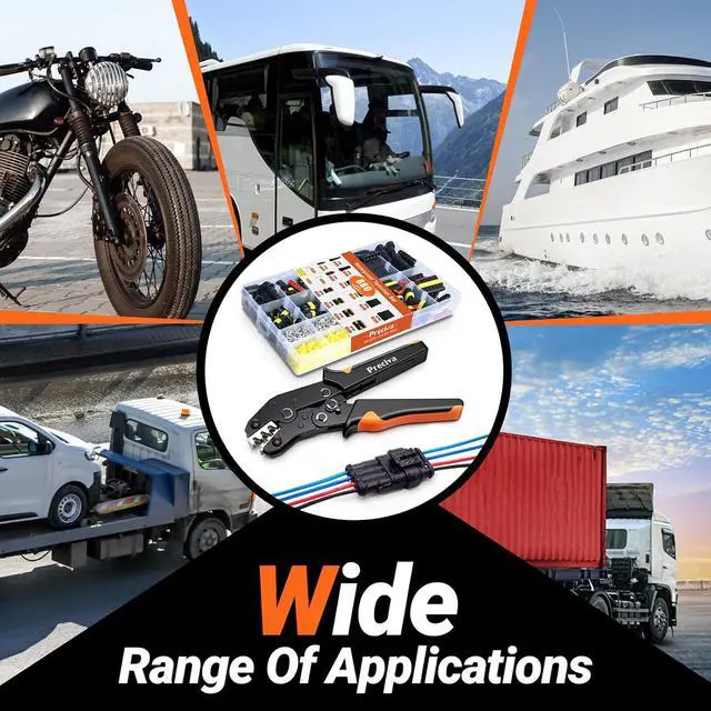 Alt view image 7 of 7 - 880Pcs 41 Sets Waterproof Automotive Electrical Connectors Electrical Wire Connectors Plug Kit 1/2/3/4/5/6 Pin Waterproof Connectors with Ratchet Crimping Tool for Car Truck Motorcycle Boat Marine