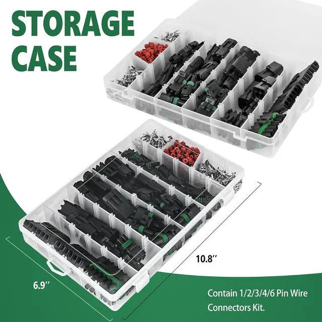 Alt view image 4 of 6 - 367Pcs 20 Kits Waterproof Automotive Electrical Connectors 1/2/3/4/6 Male&Female Pin 22-14AWG Wire Harness Spark Plug Connector Terminals Plug Kit Car with Wire Crimping Tool