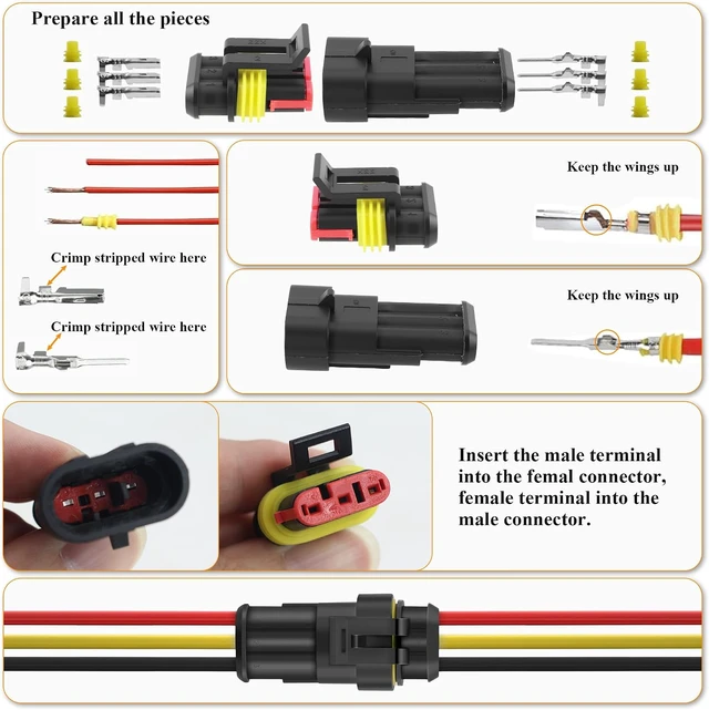 Alt view image 5 of 7 - 808PCS 50Sets Waterproof Automotive Electrical Connectors Plug Kit