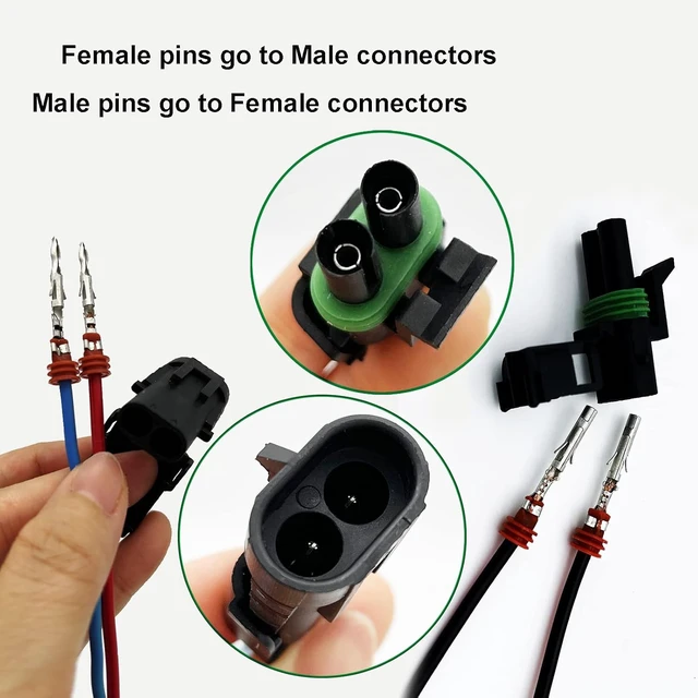 Alt view image 4 of 7 - 26 Kits Weather Pack Connectors, Waterproof Automotive Electrical Wire Connector Terminal Kit, 1/2/3/4 Pin 18-14 AWG