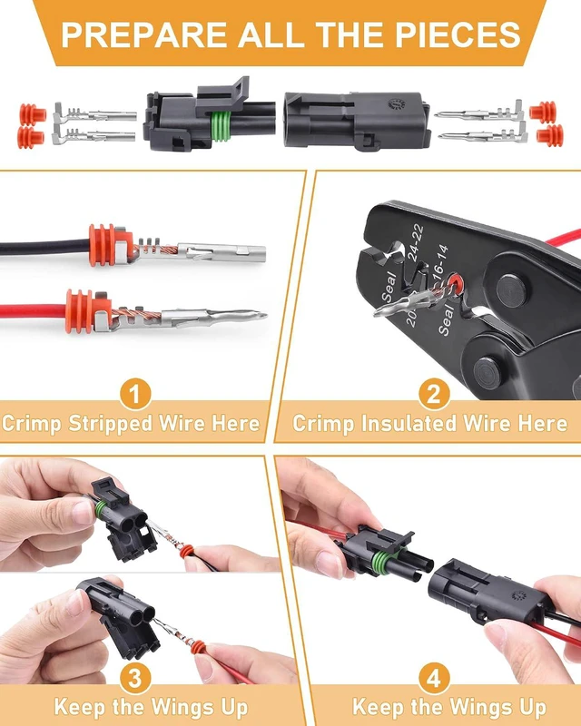 Alt view image 5 of 6 - Waterproof Weatherpack Connector Kit with Ratcheting Crimping Tool