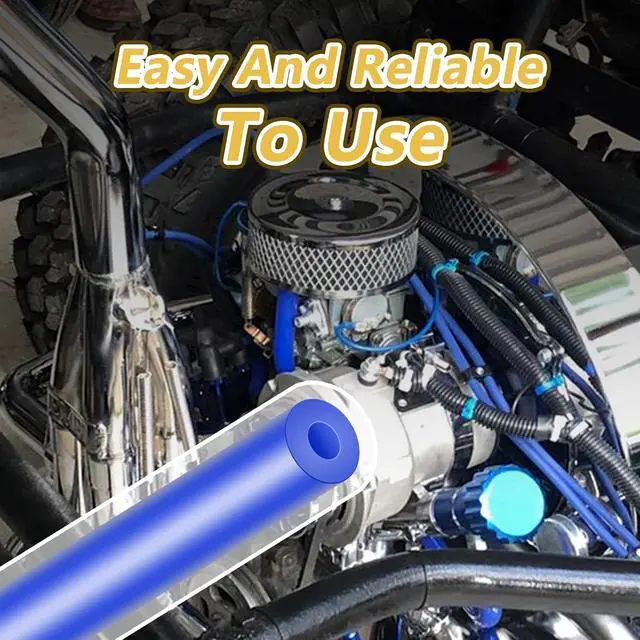 Alt view image 6 of 7 - Silicone Vacuum Hose Kit, Vibrant Blue Tubings 6PCS 10FT + Matching Connectors 12 Sizes 128PCS + Spring Clamp 6 Sizes 24PCS, 1/8" 5/32" 3/16" 1/4" 5/16" 3/8", 130PSI Automotive Lines Kit