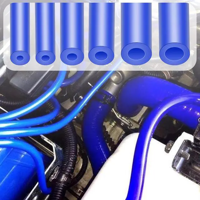 Alt view image 7 of 7 - Silicone Vacuum Hose Kit, Vibrant Blue Tubings 6PCS 10FT + Matching Connectors 12 Sizes 128PCS + Spring Clamp 6 Sizes 24PCS, 1/8" 5/32" 3/16" 1/4" 5/16" 3/8", 130PSI Automotive Lines Kit