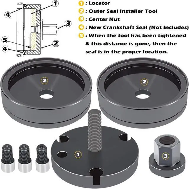 Alt view image 2 of 7 - 3406 Diesel Front & Rear Crankshaft Seal Wear Sleeve Installer Tool Perfectly Fits for CAT Caterpillar 3406 3408 C-15