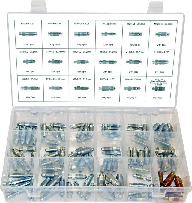 Main image of 30300-90pc Brake Caliper & Wheel Cylinder Bleeder Screw Nipple Assortment