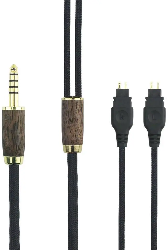 Main image of 4.4mm Balanced Cable Replacement Cable Compatible with Sennheiser HD600 HD650 HD580 HD660S HD58X HD660S2 HD6XX Headphone 7N OCC Copper Silver Plated Cord Walnut Wood Shell