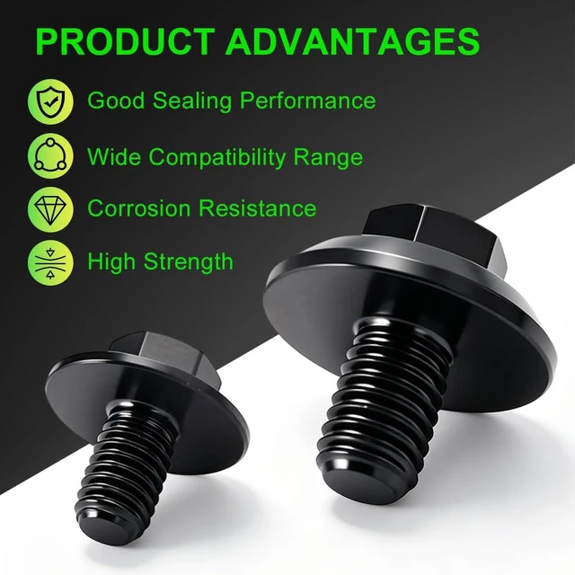Alt view image 5 of 7 - Upgrade Titanium Coolant Bleeder Screw Kit with O-Ring for Alfa Romeo Giulia Stelvio 2.0T, Hex Head Design for Easier Installation, Black