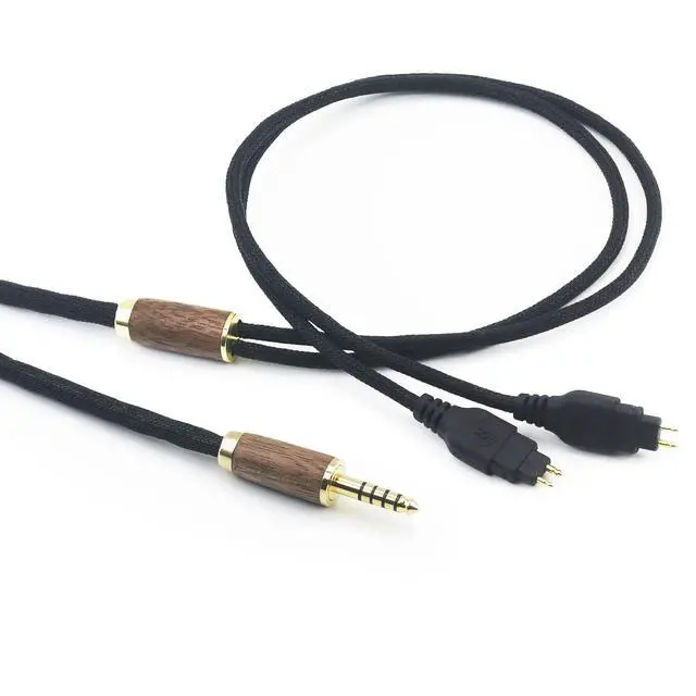 Alt view image 7 of 7 - 4.4mm Balanced Cable Replacement Cable Compatible with Sennheiser HD600 HD650 HD580 HD660S HD58X HD660S2 HD6XX Headphone 7N OCC Copper Silver Plated Cord Walnut Wood Shell