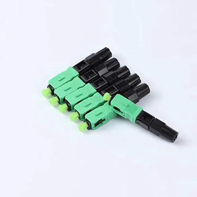 Alt view image 2 of 5 - 100pcs SC APC Fiber Optic Quick Connectors with Matched Tools Fiber Reusable Connectors Single Mode Mechanical Fast Connectors Adapter for FTTH CATV Network Instrument (APC 100pcs)