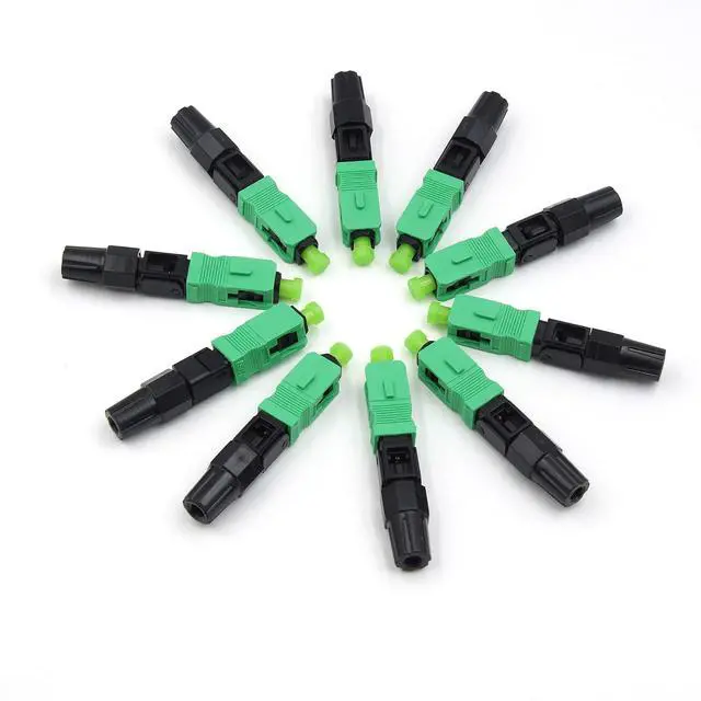 Alt view image 3 of 5 - 100pcs SC APC Fiber Optic Quick Connectors with Matched Tools Fiber Reusable Connectors Single Mode Mechanical Fast Connectors Adapter for FTTH CATV Network Instrument (APC 100pcs)