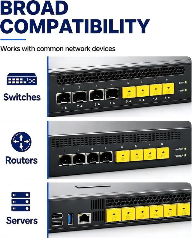 Alt view image 6 of 6 - 100-Pack SFP Port Lock with 5 Keys,SFP Security Lock & Fiber Port Dust Plug,Prevent Unauthorized Network Access,SFP Dust Cover for Data Centers,Servers,Switches,Routers (Yellow)