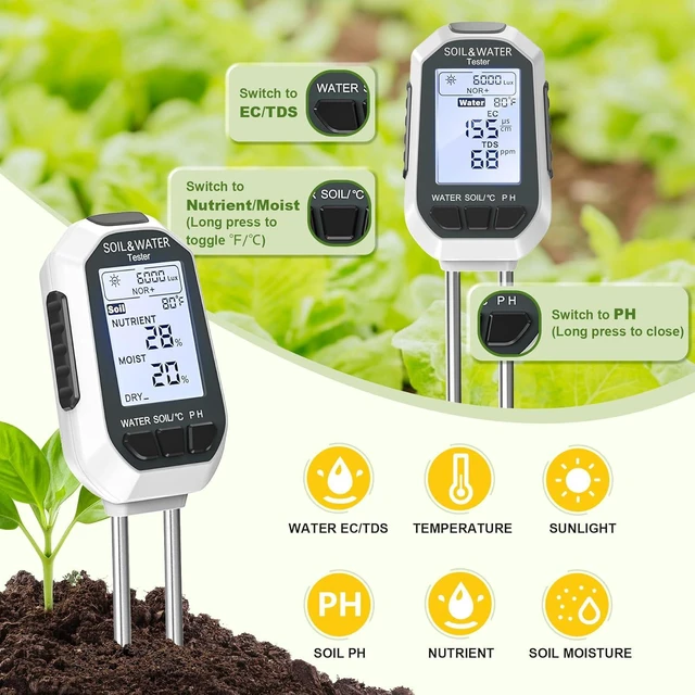Alt view image 2 of 7 - 7-in-1 Digital Soil Moisture Meter Plant Tester Kit