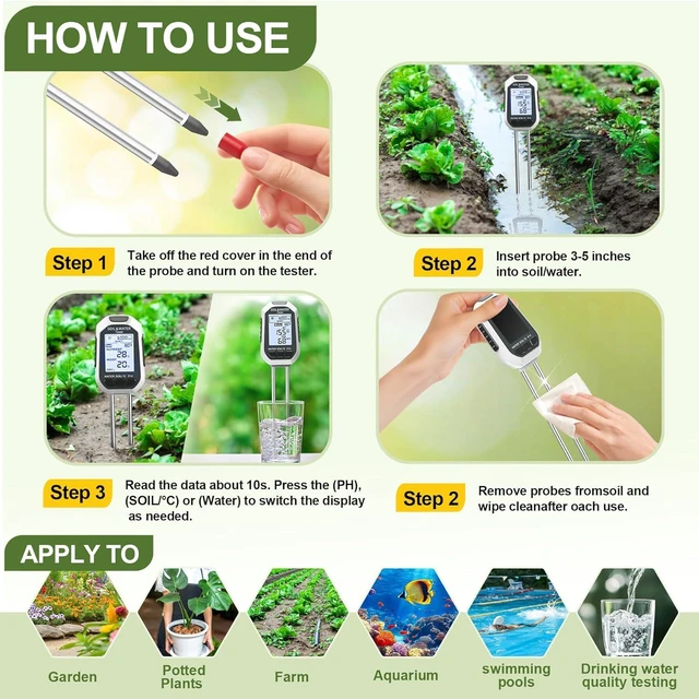Alt view image 4 of 7 - 7-in-1 Digital Soil Moisture Meter Plant Tester Kit