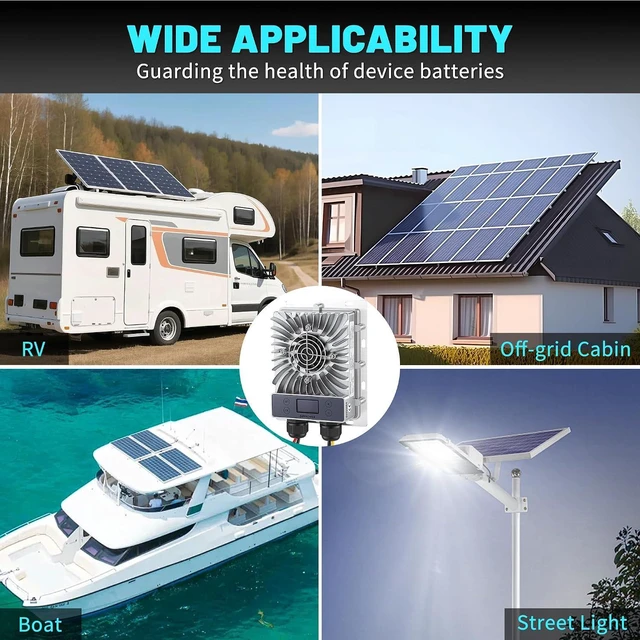 Alt view image 6 of 7 - 40A 600W MPPT Solar Charge Controller, 12V/24V Auto, for RV