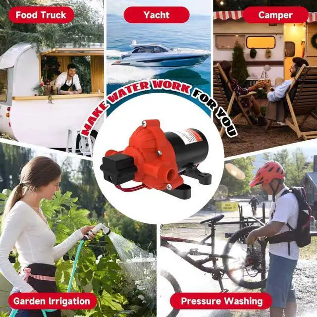 Alt view image 6 of 7 - RV Fresh Water Diaphragm Pump 12 Volt DC 4.0 GPM 50PSI, On Demand Self-priming Industrial Fresh Water Pressure Pump for Irrigation Boat Sprinkler Faucet Caranvan Marine Camper Sprayer