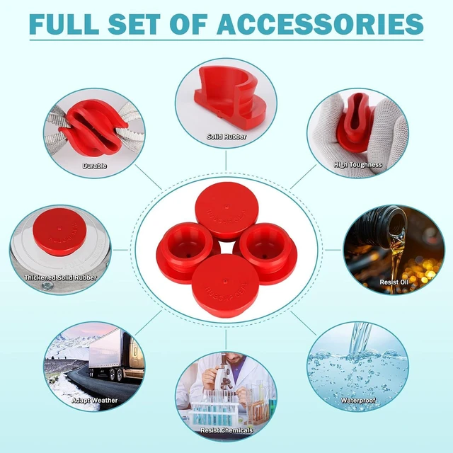 Alt view image 5 of 6 - 4 Pack 343-4009 Trailer Hub Caps Kit Replace for Stemco 343-4009