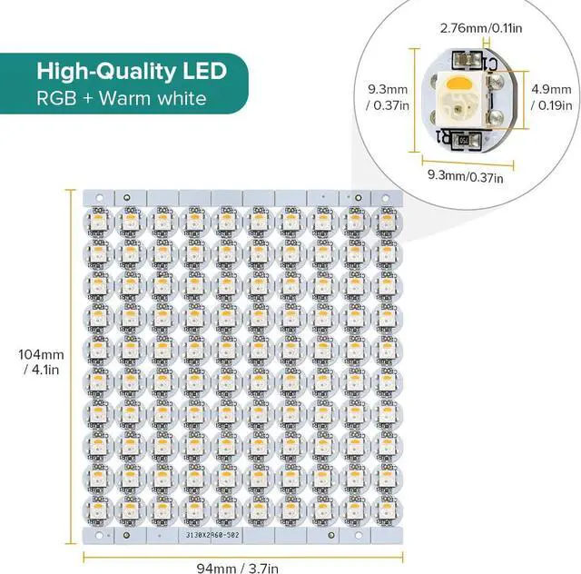 Alt view image 2 of 6 - SK6812(WS2812B) RGBW LED Chips 200PCS RGB+Warm White Individually Addressable 5050SMD Module Pixels Light DC5V White PCB Chasing Dream Color for Christmas(No Adapter or Controller)