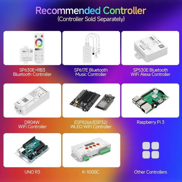 Alt view image 4 of 6 - SK6812(WS2812B) RGBW LED Chips 200PCS RGB+Warm White Individually Addressable 5050SMD Module Pixels Light DC5V White PCB Chasing Dream Color for Christmas(No Adapter or Controller)