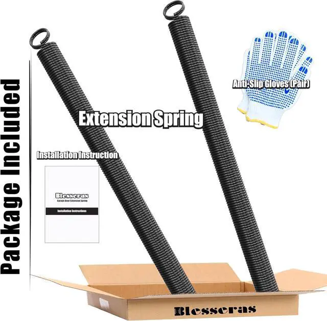Alt view image 4 of 6 - 110-lbs. Garage Door Extension Spring Replacement Kit, 25'' Long, Double Loop Ends, 1 Pair, Electrophoresis Black Coated