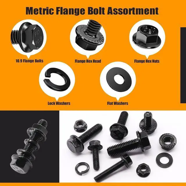 Alt view image 5 of 7 - 3160PCS Metric Flange Bolt Assortment,Metric Screw Assortment,12.9 Alloy Hex Socket Head&10.9 Alloy Hex Button Head&10.9 Flange Hex Nuts and Bolts,M2 M3 M4 M5 (4-30mm) M6x1.0 M8x1.25 M10x1.5