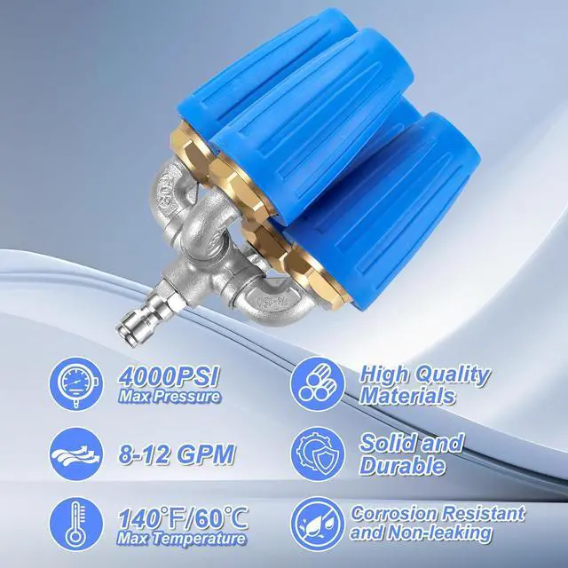 Alt view image 3 of 7 - 4-in-1 Turbo Nozzle Pressure Washer, 1/4" Quick Connector, 4000 PSI