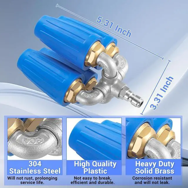Alt view image 5 of 7 - 4-in-1 Turbo Nozzle Pressure Washer, 1/4" Quick Connector, 4000 PSI