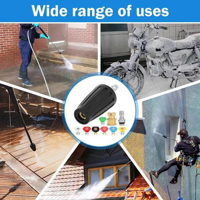 Alt view image 3 of 7 - 5 set Pressure Washer Nozzle Tips 4000 PSI 4.0 GPM Pressure Washer 1/4" & 3/8" Quick Connect with 35 Nozzle Tips Kit Multiple Degrees (0, 15, 25, 40, 65, Rinse1, Soap2) for Car Concrete Brick