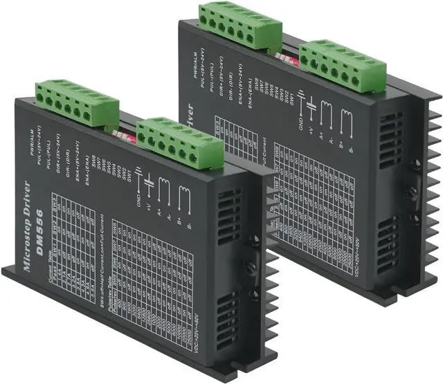 Main image of 2pcs DM556 Stepper Motor Driver, Upgraded Version 4A 9-42V 32 Subdivision for Nema 17/23 Single Axis Hybrid CNC Controller for 42 57 86 Motors