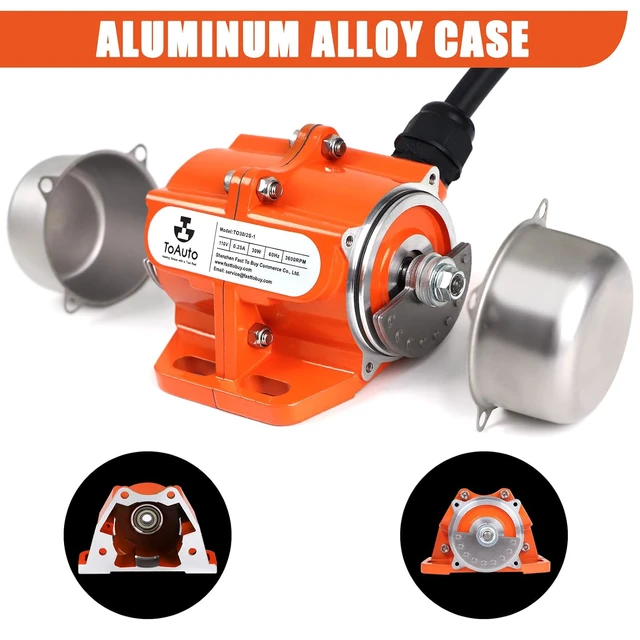 Alt view image 4 of 7 - 30W Concrete Vibration Motor, Single Phase AC110V 3600rpm, Aluminum Alloy for Shaker Table