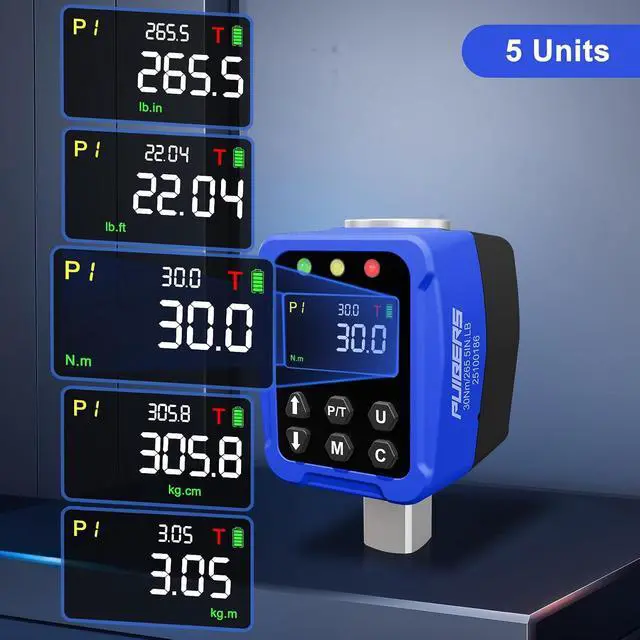 Alt view image 6 of 7 - Digital Torque Adapter 1/2" Drive 1.1-22 Ft-lb/1.5-30 Nm, Digital Torque Wrench Converter with LCD Display ±1% Accuracy, for Bike & Motorcycle Maintenance DIY